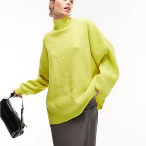 Topshop Lime Green Turtleneck Sweater